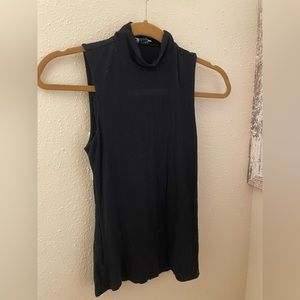 Black Express mock neck tank top